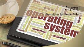  Presentation with system computer - Presentation theme consisting of operating system word cloud background and a coral colored foreground