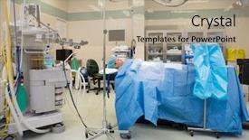  Presentation with operation room - Colorful presentation design enhanced with operational cover - full length of female patient backdrop and a mint green colored foreground