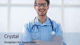  Presentation with wi fi wifi wireless blue - Beautiful theme featuring operation center - confident surgeon man in blue backdrop and a light blue colored foreground