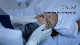  Presentation with low angle view of fictitious - Presentation theme enhanced with operation center - high angle view background and a light blue colored foreground