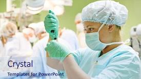  Presentation with cardiac nurse - Audience pleasing PPT theme consisting of operation on a patient backdrop and a light blue colored foreground