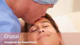  Presentation with ivf - Slide set enhanced with operation pregnancy - husband supporting wife through ivf background and a coral colored foreground