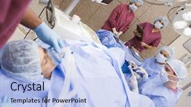  Presentation with operation theatre - PPT theme featuring operation pregnancy - patient undergoing egg retrieval procedure background and a light blue colored foreground