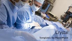  Presentation with operation theatre - Cool new presentation theme with operation pregnancy - woman undergoing egg retrieval procedure backdrop and a light blue colored foreground