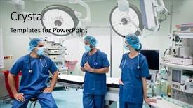  Presentation with lean operation - PPT theme consisting of operation room at hospital background and a light gray colored foreground