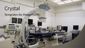  Presentation with operation room - Colorful theme enhanced with operation room with modern equipment backdrop and a light gray colored foreground