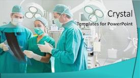  Presentation with theater - Cool new slides with operation theatre - medical team talking backdrop and a light gray colored foreground