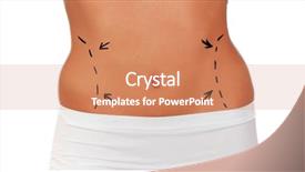  Presentation with plastic surgery - Presentation theme featuring woman body plastic surgery operation background and a coral colored foreground