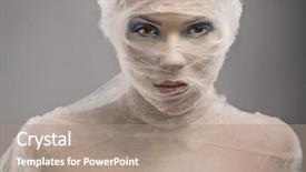  Presentation with indian woman bridal face - Cool new presentation theme with operational cover - woman with bandage wrapped backdrop and a  colored foreground