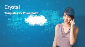  Presentation with technology black person - Beautiful slides featuring operational decisions - young smiling person presenting cloud backdrop and a  colored foreground