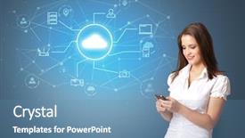  Presentation with technology black person - PPT layouts consisting of operational decisions - young smiling person presenting office background and a  colored foreground