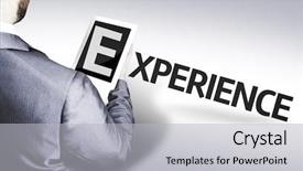  Presentation with excellence - Cool new theme with operational excellence - business man with the text backdrop and a light gray colored foreground