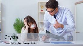  Presentation with nose - Audience pleasing PPT layouts consisting of operational excellence - male doctor talking to patient backdrop and a light blue colored foreground