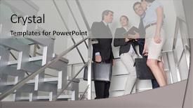  Presentation with team - Theme enhanced with operational management - business team talking to each background and a light gray colored foreground