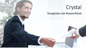  Presentation with financial management - Slide deck having operational management - employee gives the manager background and a  colored foreground