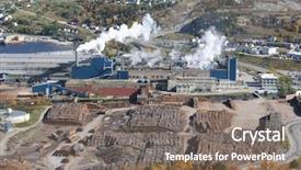  Presentation with pulp paper industry - PPT layouts enhanced with operational pulp and paper background and a gray colored foreground