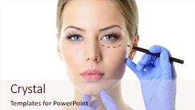  Presentation with cosmetic surgery - Beautiful presentation design featuring operational readiness - beautiful woman ready for cosmetic backdrop and a lemonade colored foreground