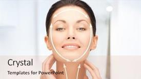  Presentation with cosmetic surgery - Audience pleasing slide set consisting of operational readiness - picture of beautiful woman ready backdrop and a coral colored foreground