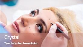  Presentation with plastic surgery - Slide set featuring operational readiness - woman getting ready for plastic background and a coral colored foreground