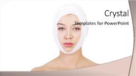  Presentation with plastic surgery - Cool new slide set with operational risks - portrait of beautiful young female backdrop and a  colored foreground