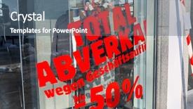  Presentation with bankruptcy - Colorful presentation design enhanced with operational risks - total sales for liquidation symbolic backdrop and a  colored foreground