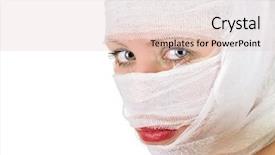  Presentation with bandages - Audience pleasing PPT layouts consisting of operational risks - woman with bandages on her backdrop and a lemonade colored foreground