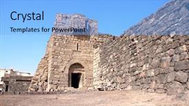  Presentation with medieval iron doors stone castle - Cool new slides with operations during the arab revolt backdrop and a light blue colored foreground