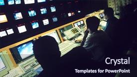  Presentation with control - Amazing slide deck having operators in central control backdrop and a wine colored foreground