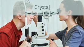  Presentation with optometrist - PPT theme with ophthalmologist-or-optometrist-optician background and a sky blue colored foreground