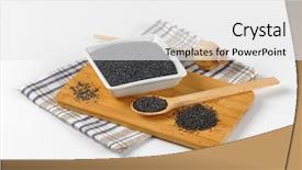  Presentation with exotic soap poppy seed - Amazing slide deck having opiate - bowl of poppy seeds na backdrop and a  colored foreground