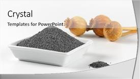  Presentation with poppy - PPT layouts with opiate - bowl of poppy seeds background and a  colored foreground