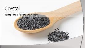 Presentation with poppy - Amazing PPT layouts having opiate - spoon of poppy seeds backdrop and a  colored foreground
