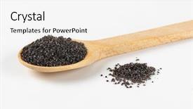  Presentation with opiate - Audience pleasing theme consisting of opiate - spoon of poppy seeds backdrop and a white colored foreground