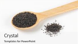  Presentation with exotic soap poppy seed - PPT layouts enhanced with opiate - spoon of poppy seeds background and a  colored foreground