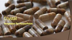 Presentation with abuse - Presentation theme featuring pharmaceutical tablets addiction abuse - group of medicine background and a tawny brown colored foreground
