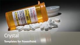  Presentation with prescription - Theme featuring opiodis - hydrocodone pills and prescription bottle background and a mint green colored foreground