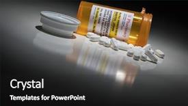  Presentation with prescription - Cool new PPT theme with opiodis - hydrocodone pills and prescription bottle backdrop and a dark gray colored foreground