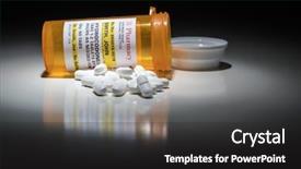  Presentation with prescription - Theme with opiodis - hydrocodone pills and prescription bottle background and a dark gray colored foreground
