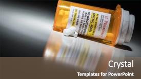  Presentation with release - Beautiful PPT theme featuring opiodis - hydrocodone pills and prescription bottle backdrop and a dark gray colored foreground