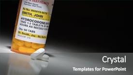  Presentation with prescription - Slides with opiodis - hydrocodone pills and prescription bottle background and a gray colored foreground