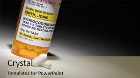  Presentation with prescription - Colorful theme enhanced with opiodis - hydrocodone pills and prescription bottle backdrop and a coral colored foreground