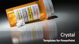  Presentation with release - Cool new PPT theme with opiodis - hydrocodone pills and prescription bottle backdrop and a dark gray colored foreground