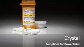  Presentation with prescription - Theme with opiodis - hydrocodone pills and prescription bottle background and a gray colored foreground