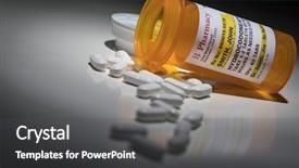  Presentation with prescription - Amazing PPT layouts having opiodis - hydrocodone pills and prescription bottle backdrop and a dark gray colored foreground