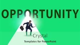  Presentation with opportunity - Presentation design enhanced with opportunity-concept-with-business-people background and a seafoam green colored foreground