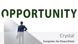  Presentation with business opportunity - PPT theme enhanced with opportunity-concept-with-business-people background and a white colored foreground