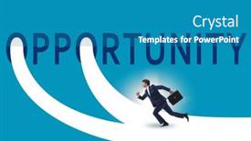  Presentation with business opportunity - Slide set having opportunity-concept-with-business-people background and a teal colored foreground