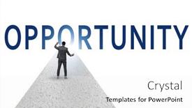  Presentation with business opportunity - PPT theme consisting of opportunity-concept-with-business-people background and a white colored foreground