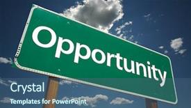  Presentation with opportunity - Presentation having opportunity road sign with dramatic background and a ocean colored foreground