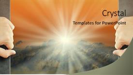  Presentation with earth moving construction heavy equipment - PPT theme with opportunitydoor - close up of hand moving background and a yellow colored foreground